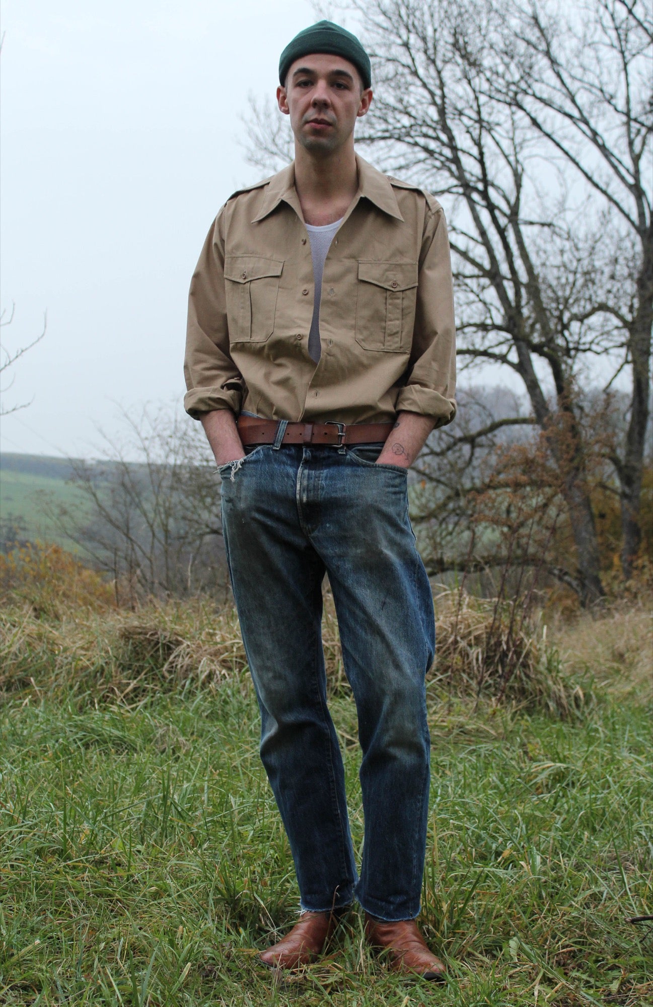 1950s French Army Field Shirt, M47 Deadstock, Size M to XL