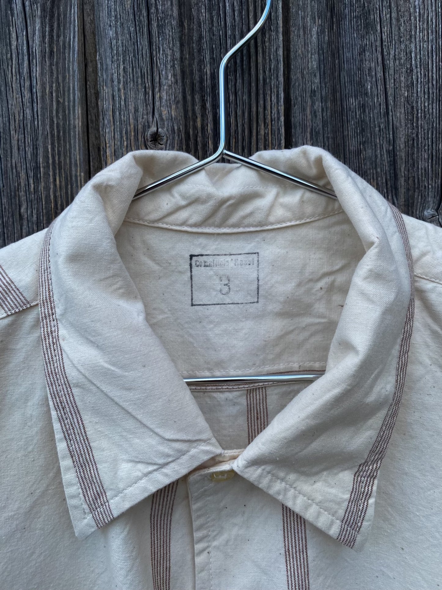 1960s Italian Army Striped Shirt, Deadstock, Size S to XL