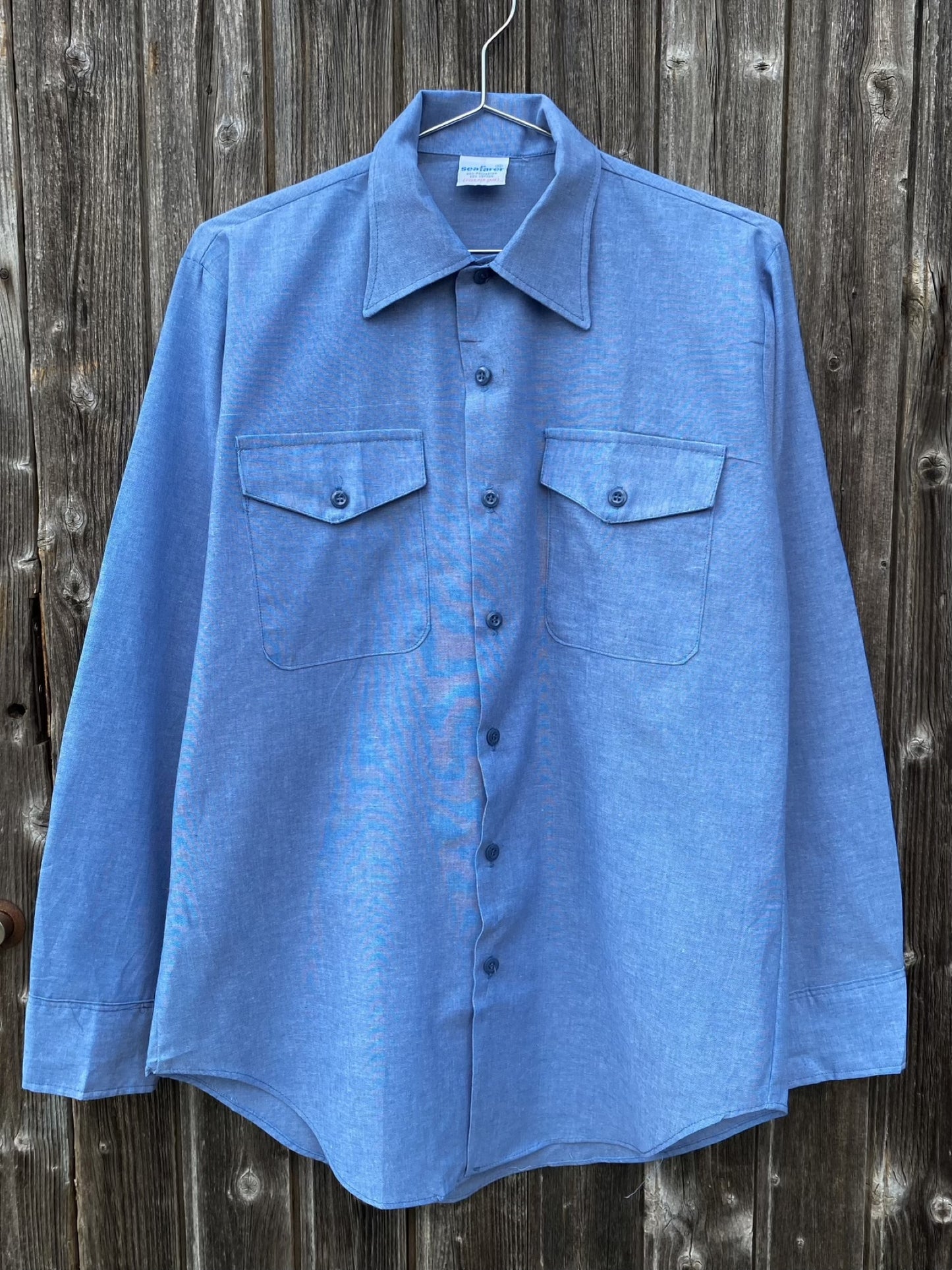 1980s USN Chambray Shirt, Deadstock, Size S to XL