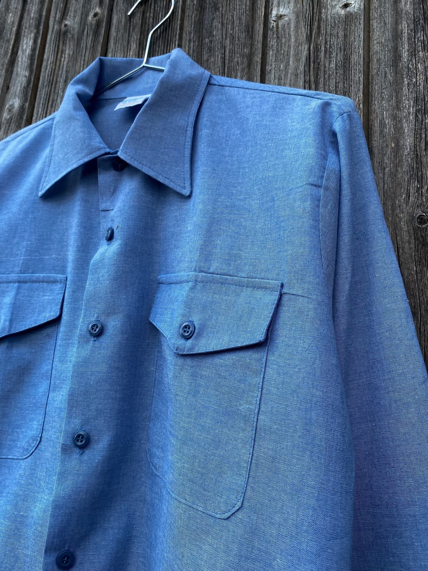 1980s USN Chambray Shirt, Deadstock, Size S to XL