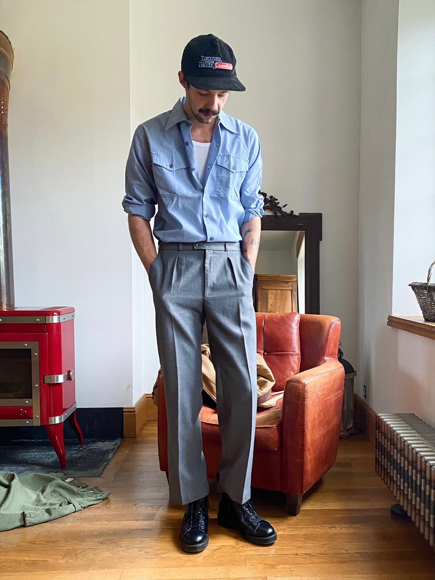 1980s USN Chambray Shirt, Deadstock, Size S to XL