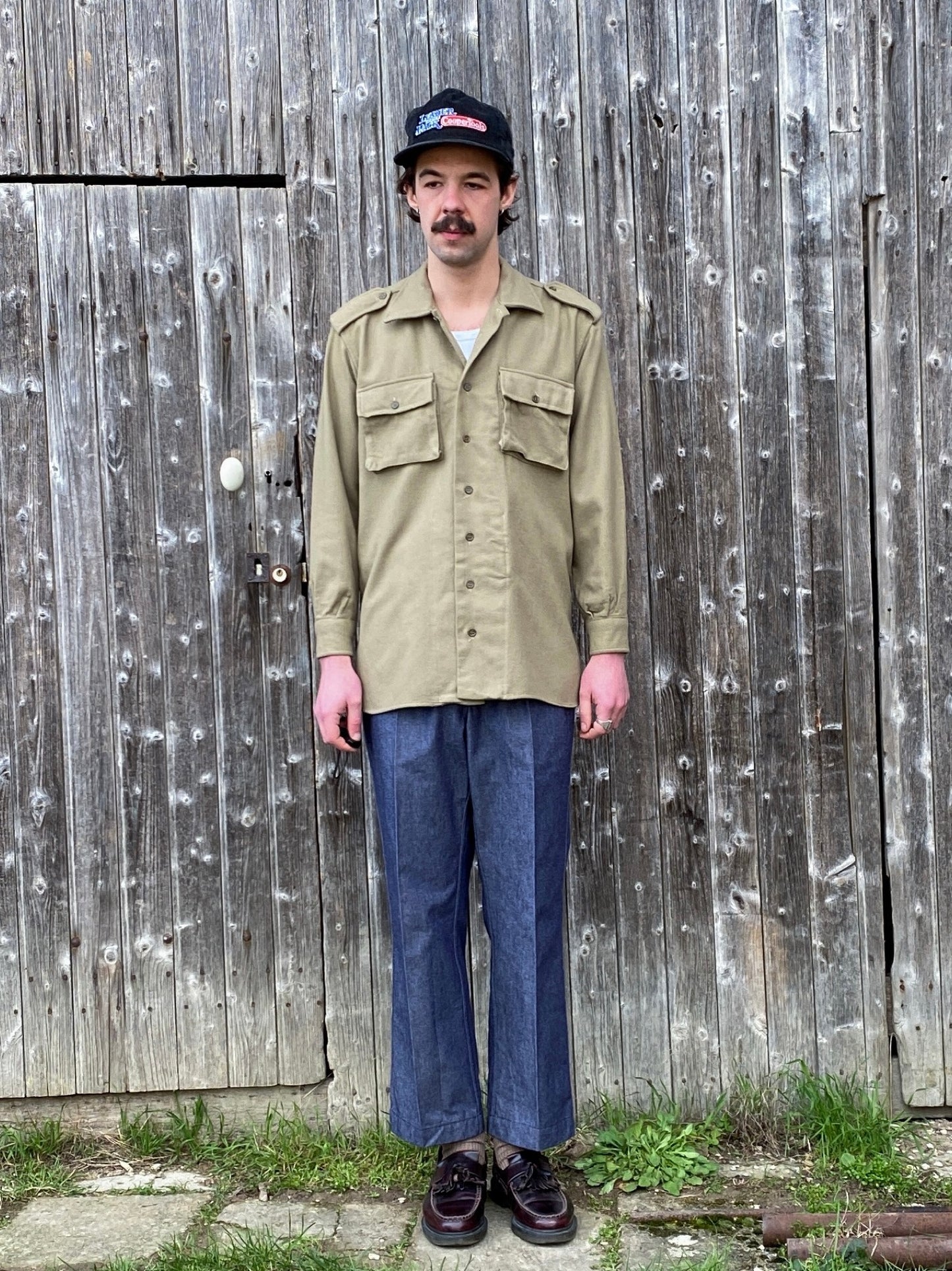1980s Italian Flannel Overshirt, Size M to XL