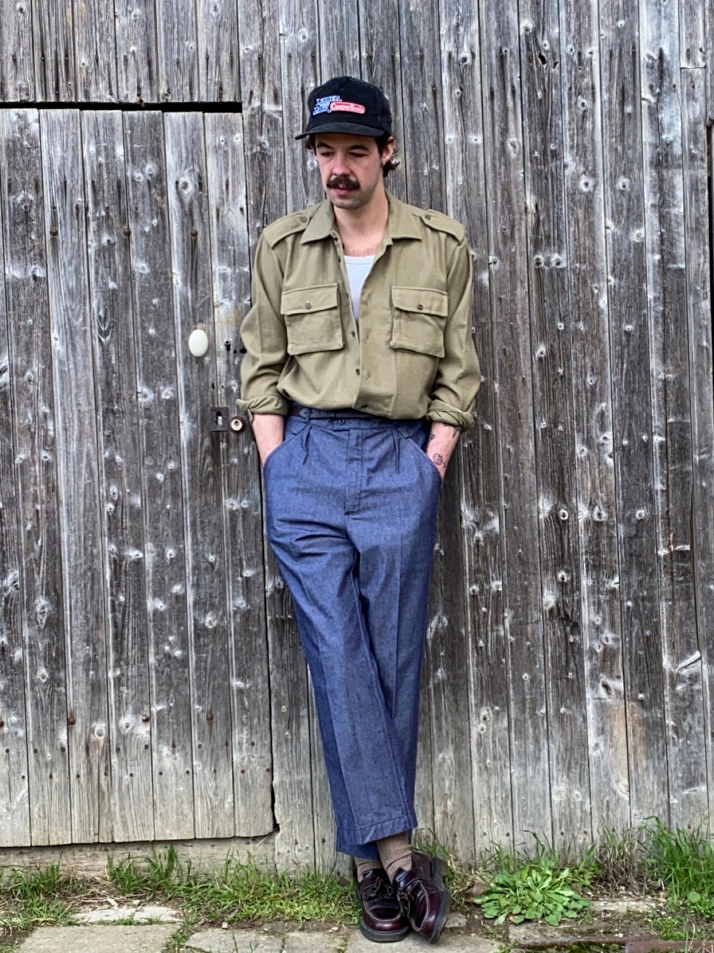 1980s Italian Flannel Overshirt, Size M to XL