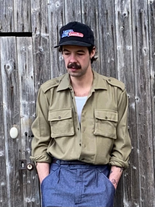 1980s Italian Flannel Overshirt, Size M to XL