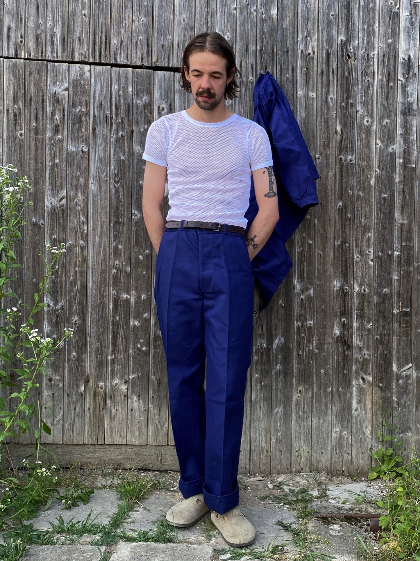 Vintage Mesh T-shirt, Deadstock, Italian Navy