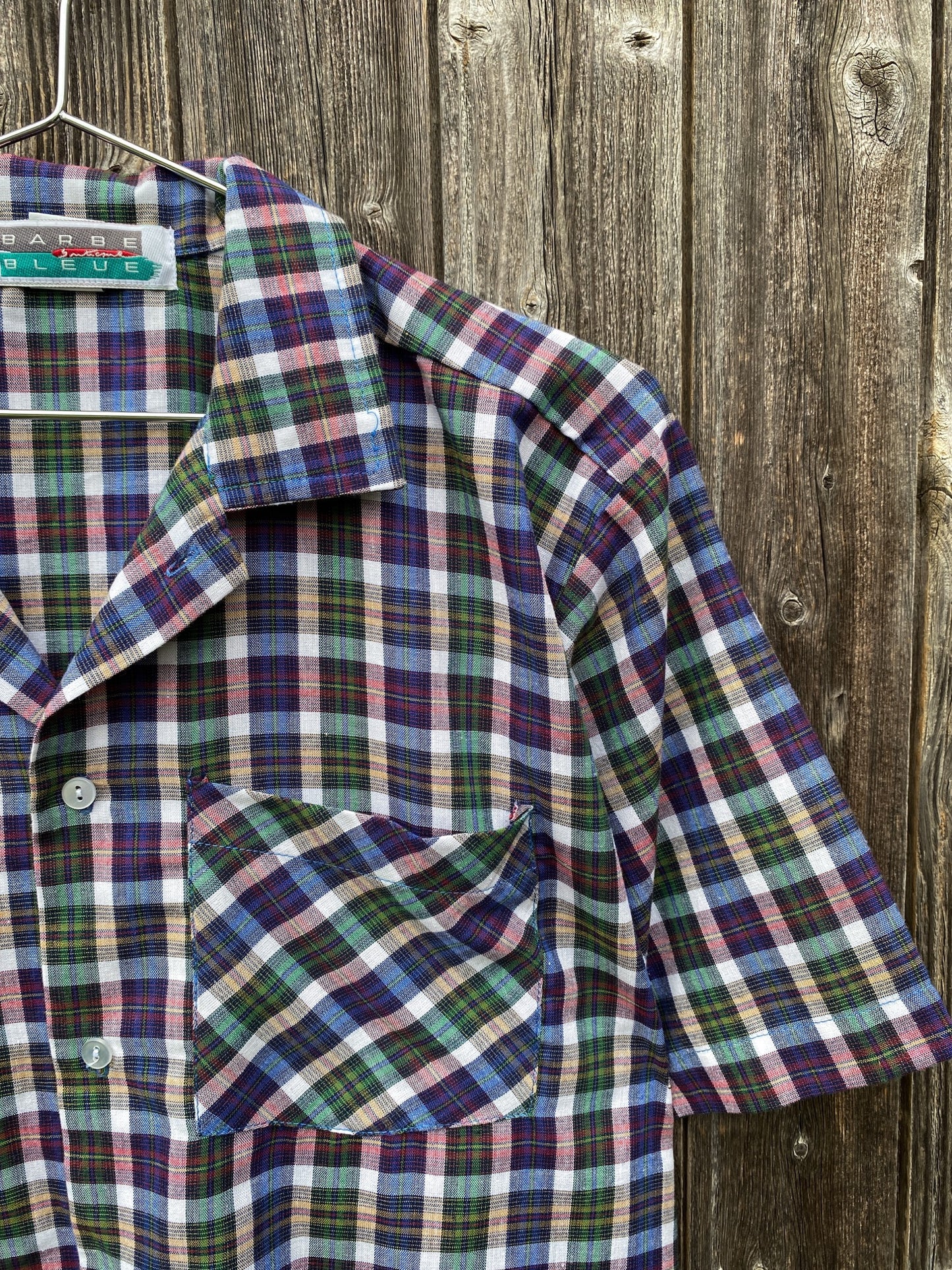 1980s French Short Sleeves Shirt, Size XL