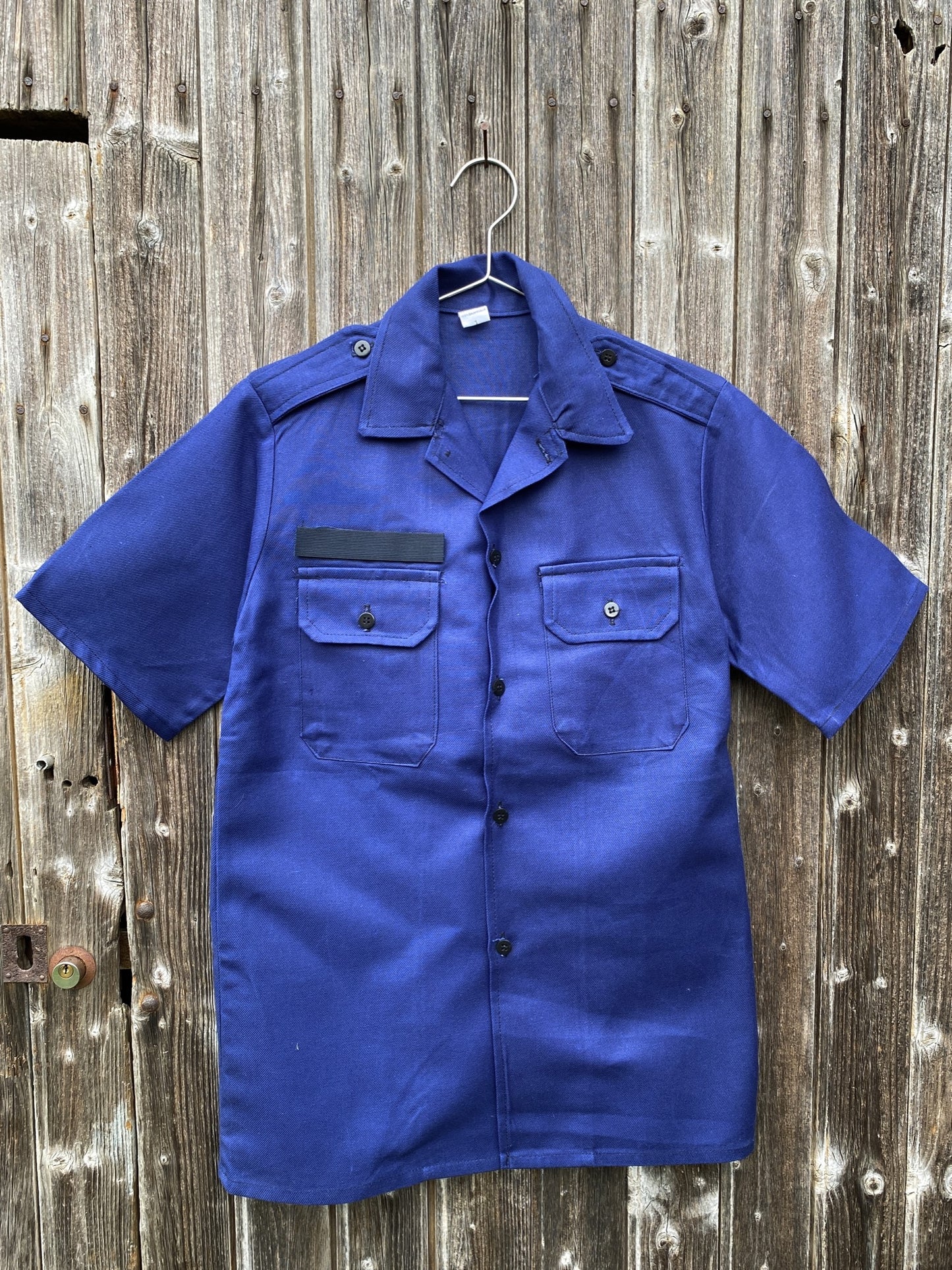 1980s French Short 1990s French Police Short Sleeves Shirt, Size S Shirt, Size XL