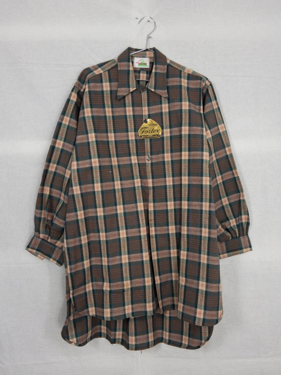 1960s French Long Work Shirt, Size XL