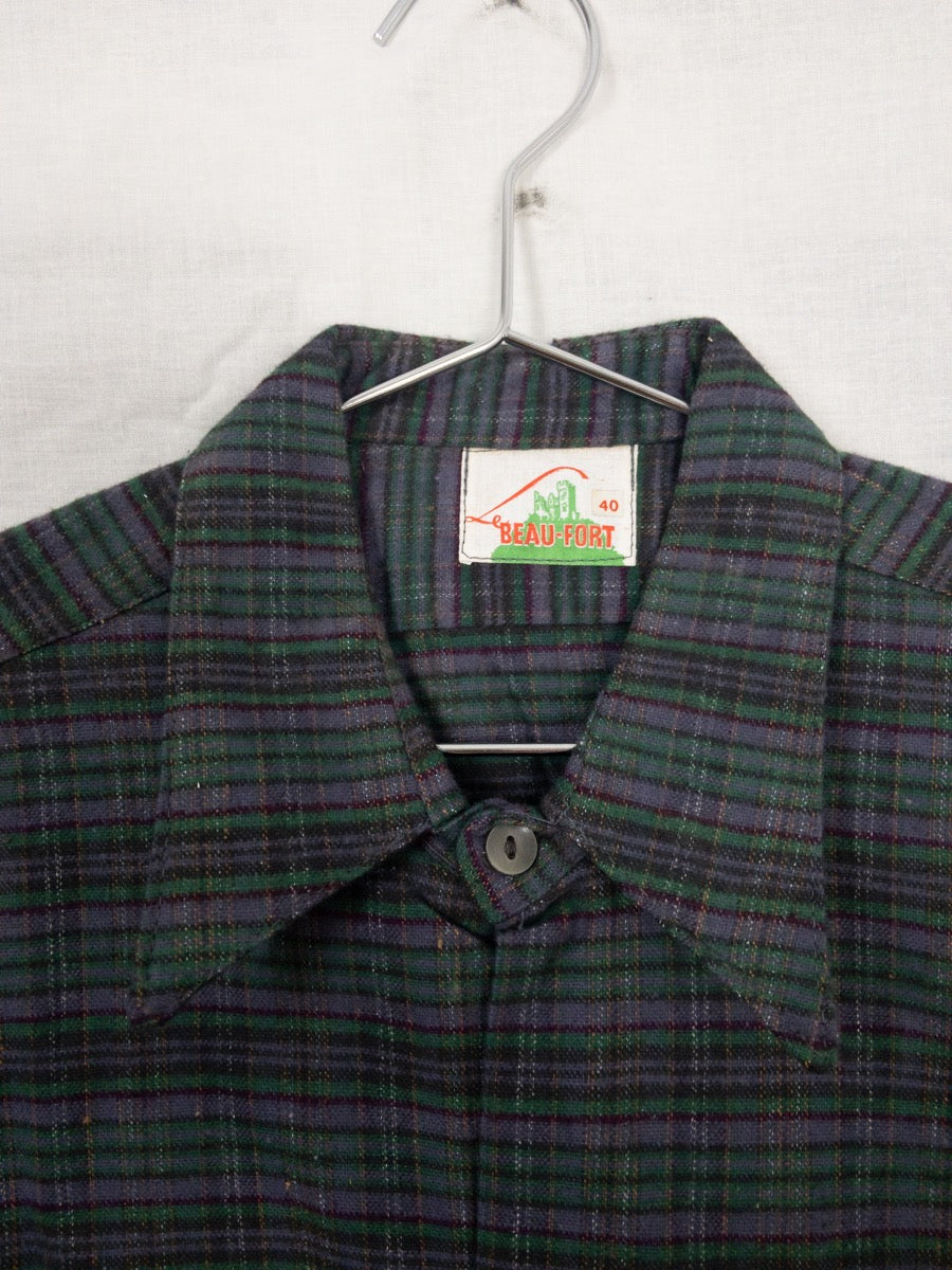 1960s French Long Work Shirt, Size L