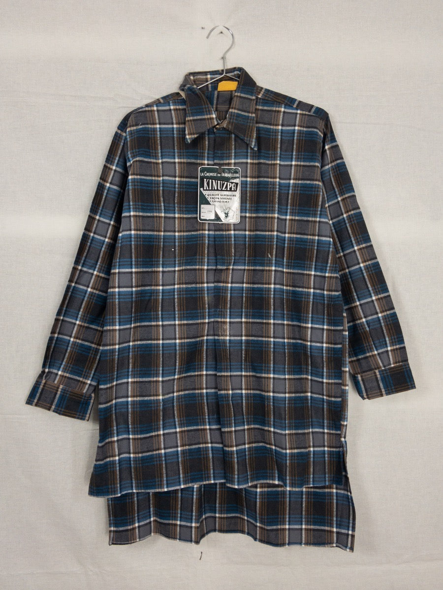 1960s French Long Work Shirt, Size L
