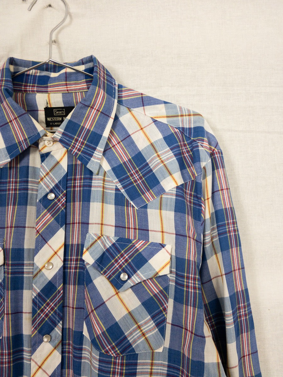 1980s Sears Light Western Shirt, Size XL