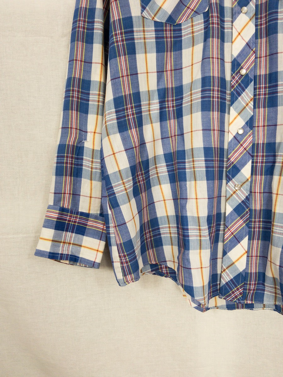 1980s Sears Light Western Shirt, Size XL