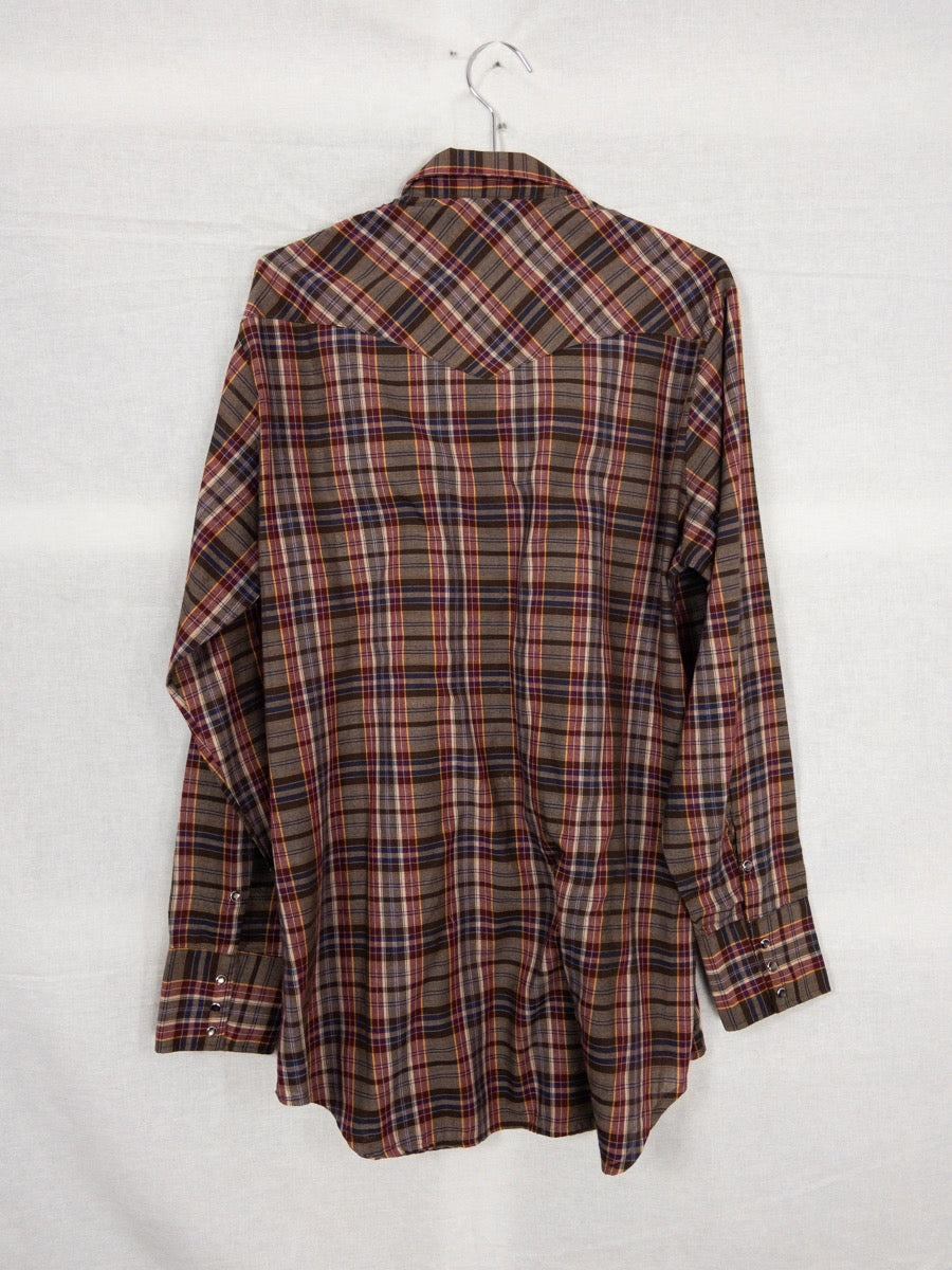 1980s Western Wear Light Western Shirt, Size L