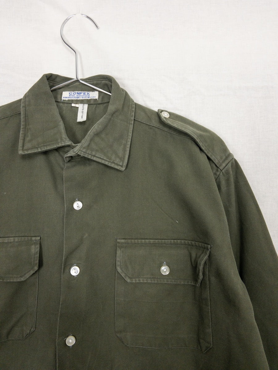 1970s Olive Green Shirt, Size L/XL