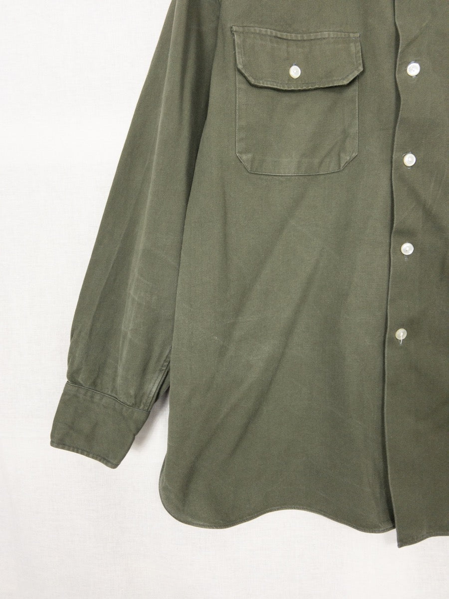 1970s Olive Green Shirt, Size L/XL
