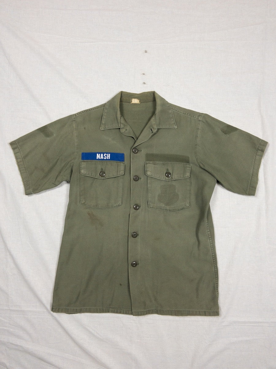 1972 OG 107 Shirt, Utility Cotton Sateen Short Sleeves, Size M/L