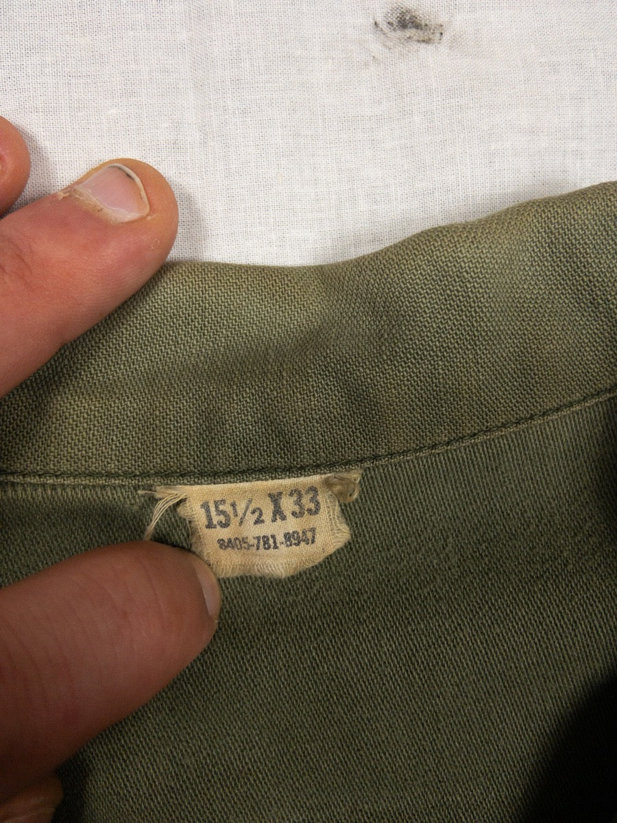 1972 OG 107 Shirt, Utility Cotton Sateen Short Sleeves, Size M/L