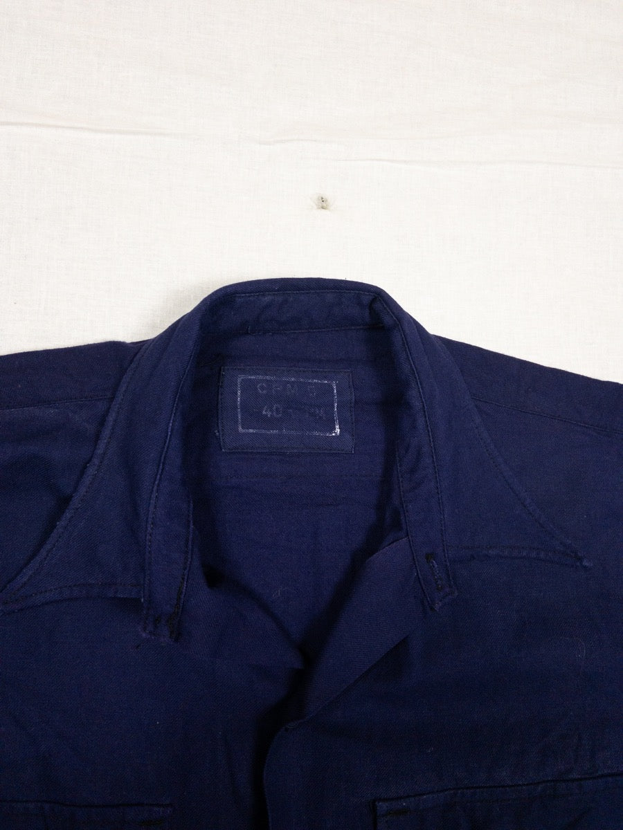 1970s French Army Blue Field Shirt, Size XL