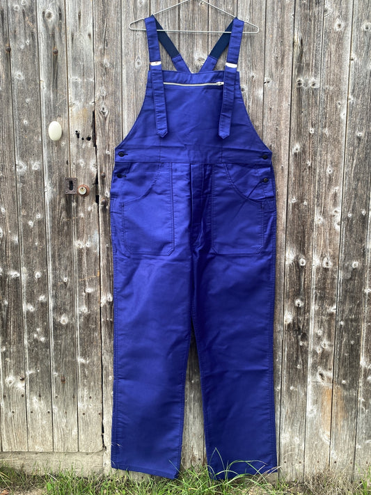 1970s Moleskine « Barbe Bleu » French Dungarees, Deadstock, Size XL