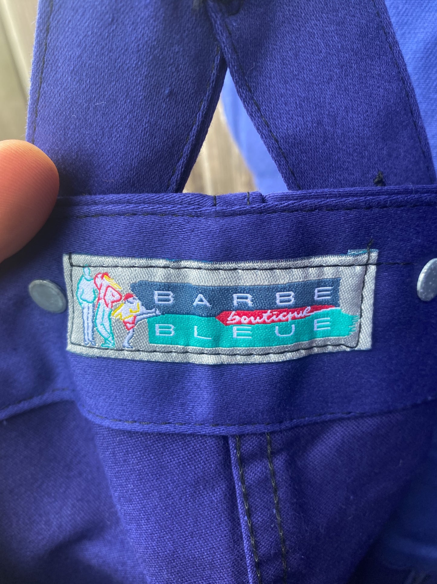 1970s Moleskine « Barbe Bleu » French Dungarees, Deadstock, Size XL