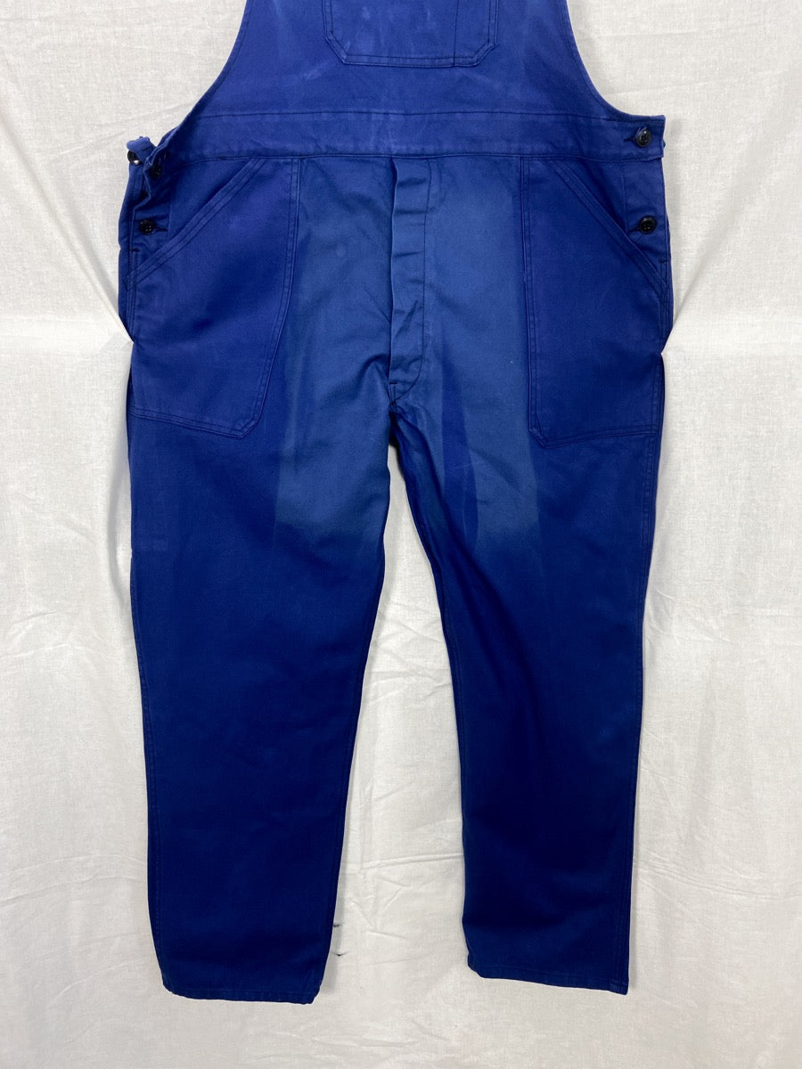 Salopette bleue française des années 1990, taille XXL
