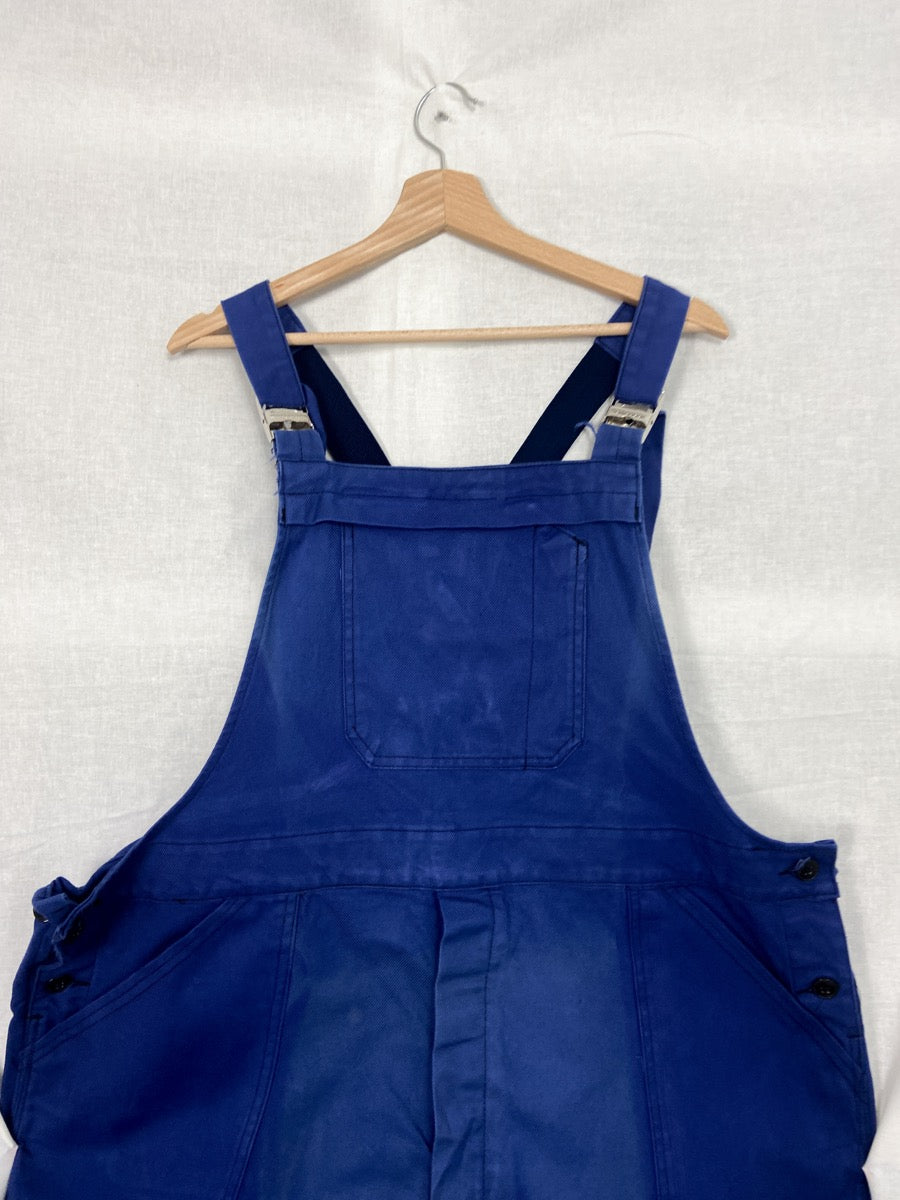 Salopette bleue française des années 1990, taille XXL