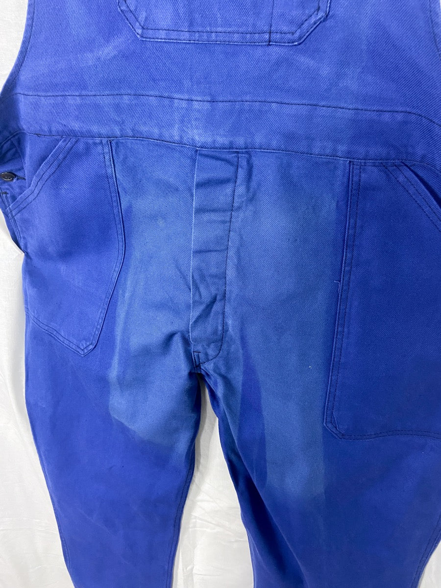 Salopette bleue française des années 1990, taille XXL