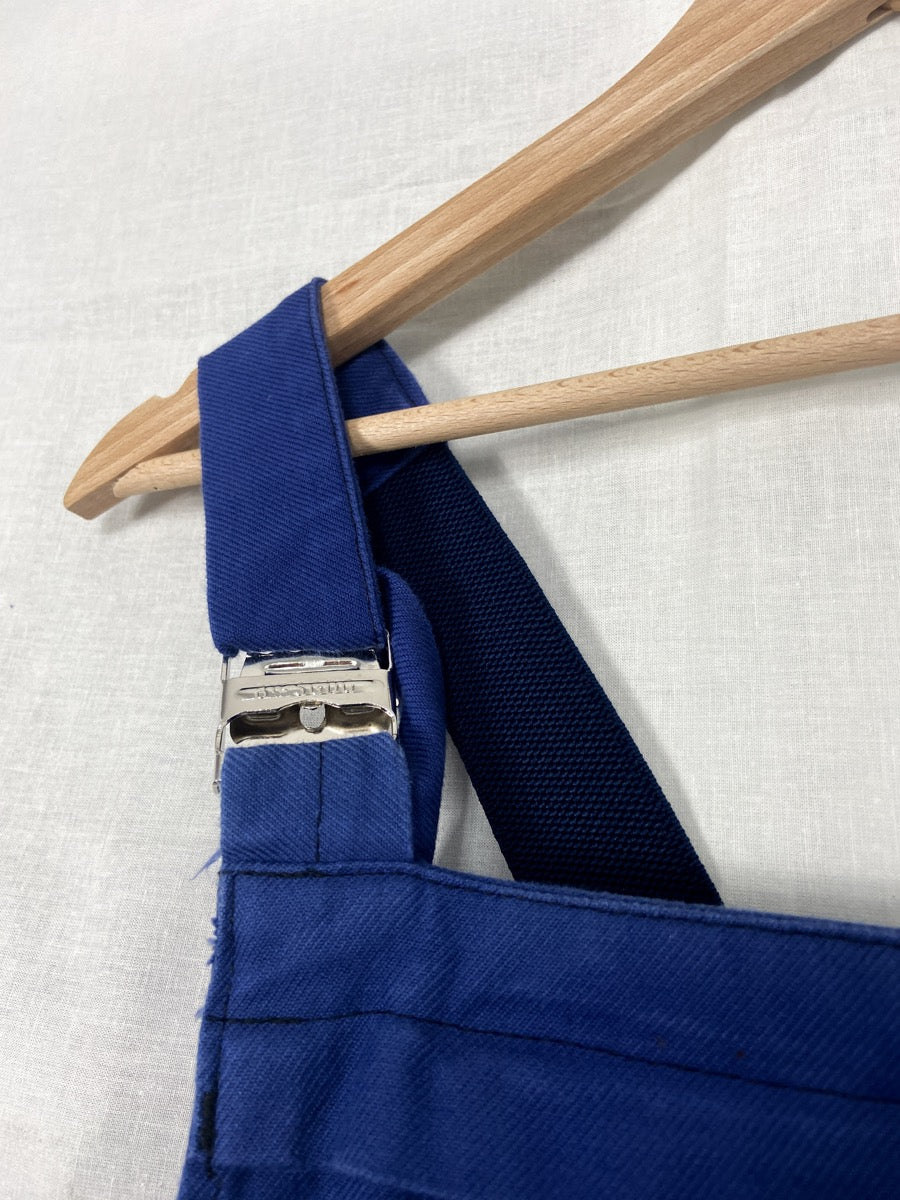 Salopette bleue française des années 1990, taille XXL