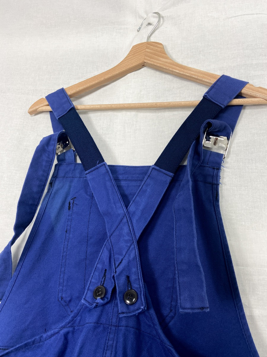 Salopette bleue française des années 1990, taille XXL