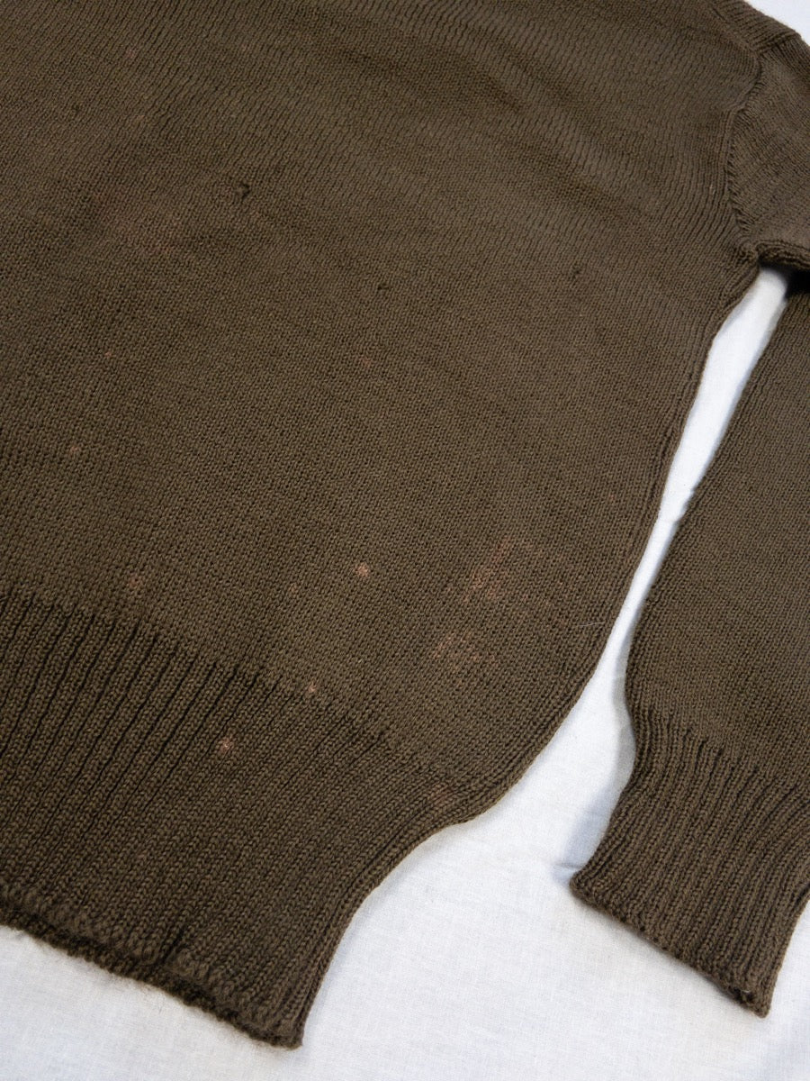 1940s French Army Wool Sweater, Deadstock, Size XS