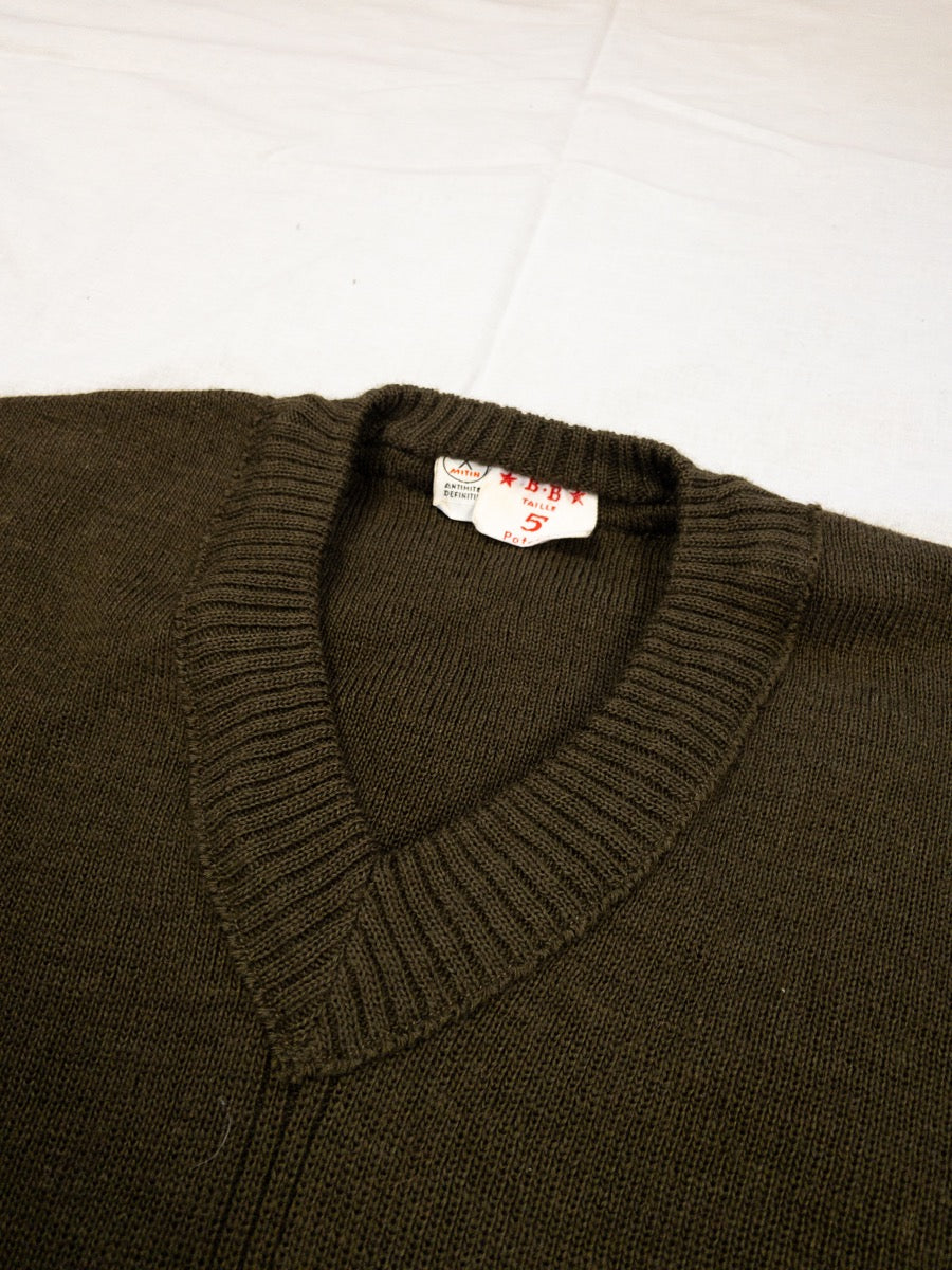 1950s French Army Wool Sweater, Deadstock, Size XS & S