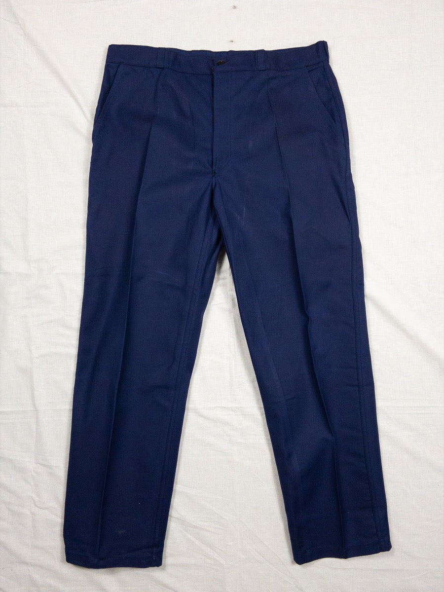 1960s French Blue « Le Mineur » Chore Suit, Jacket & Pants, Deadstock, Size XL