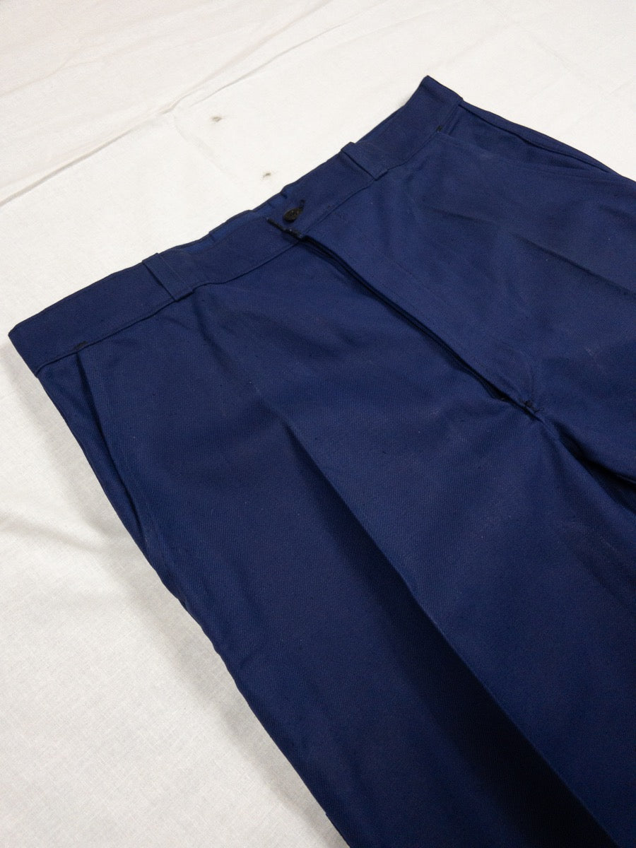 1960s French Blue « Le Mineur » Chore Suit, Jacket & Pants, Deadstock, Size XL