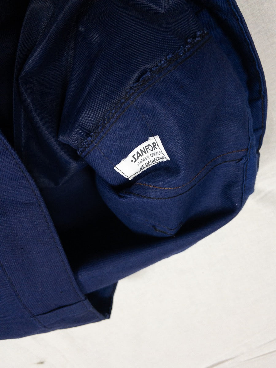 1960s French Blue « Le Mineur » Chore Suit, Jacket & Pants, Deadstock, Size XL