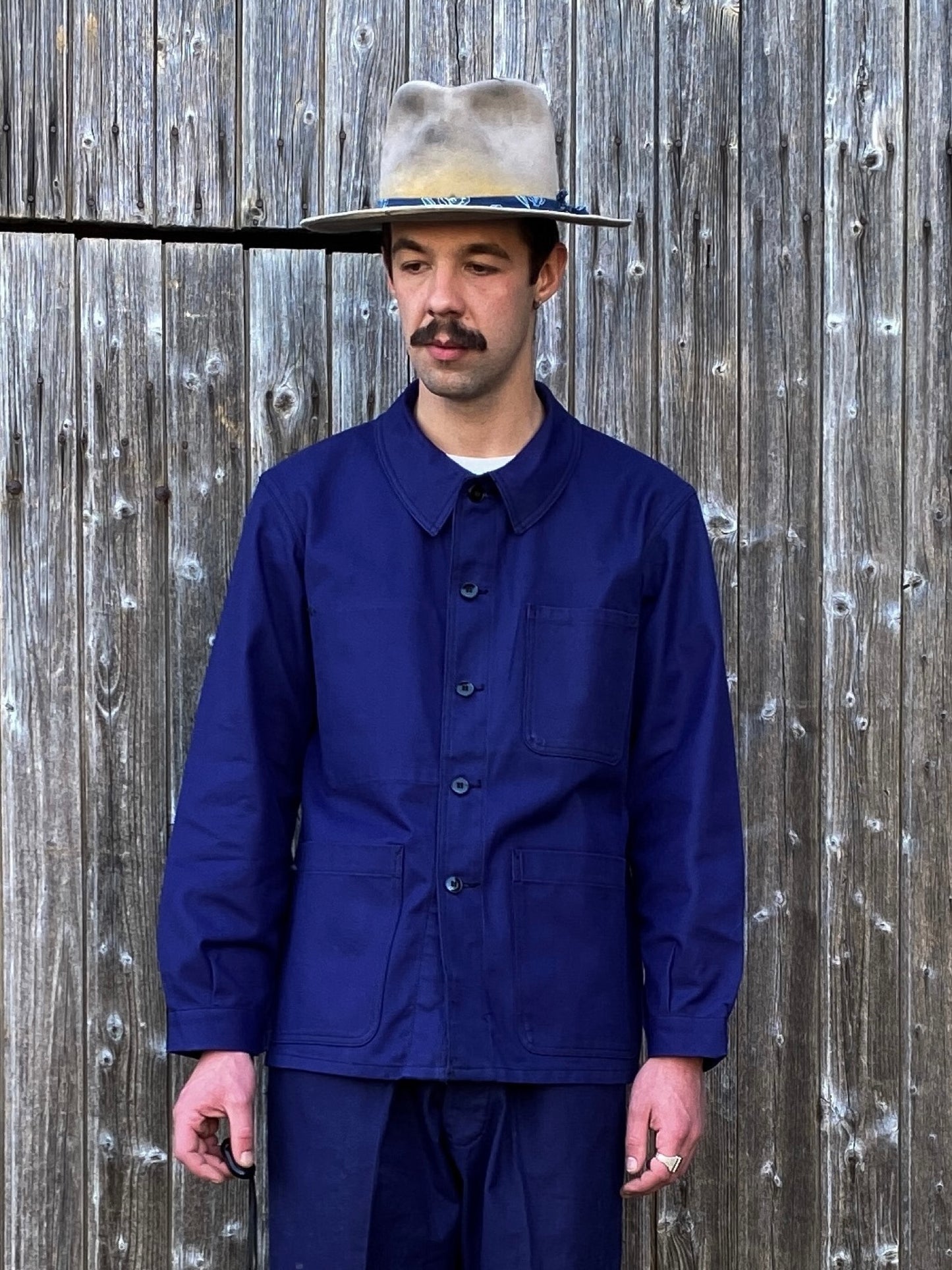 1960s French blue chore jacket, Deadstock, Size L to XL