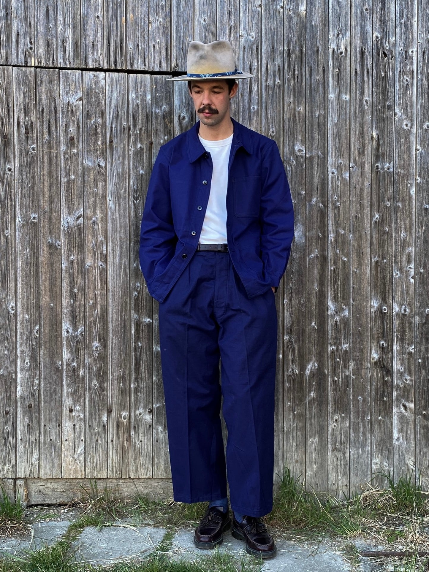 1960s French blue chore jacket, Deadstock, Size L to XL