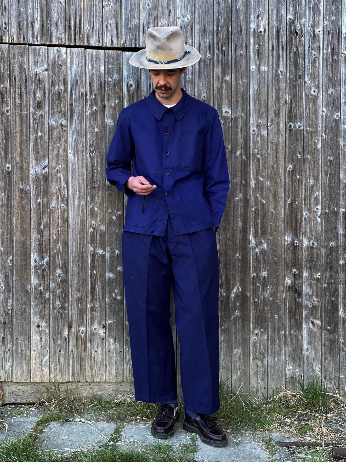 1960s French blue chore jacket, Deadstock, Size L to XL