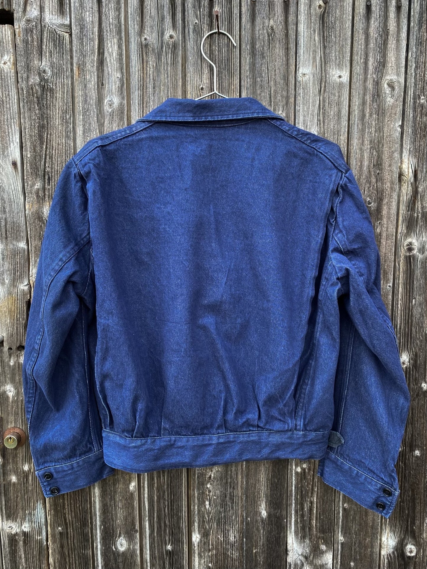 1970s Italian Army Denim Jacket, Size S to XL