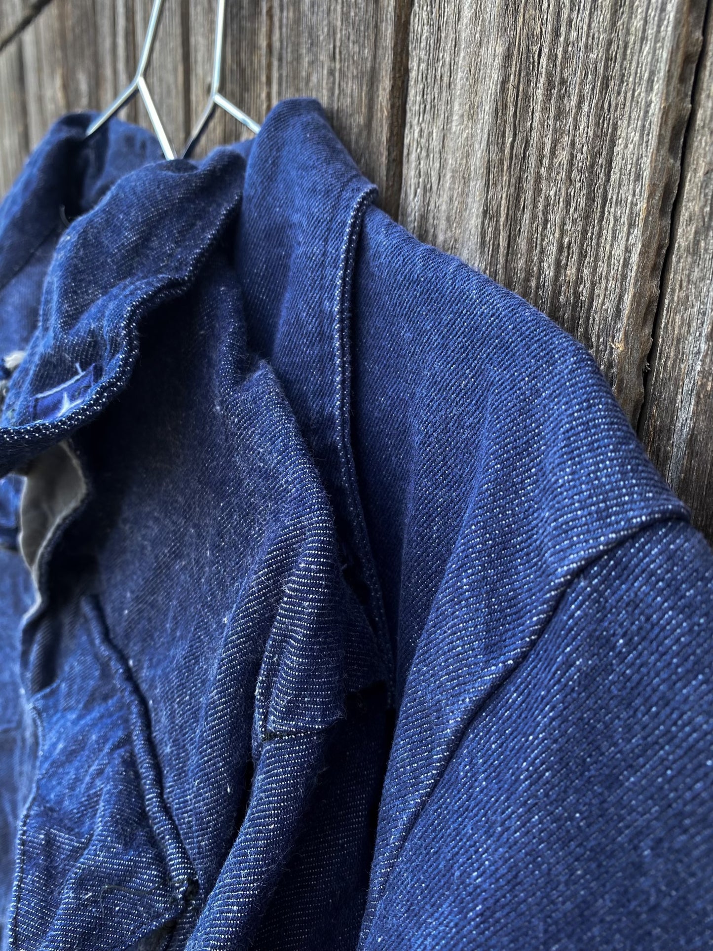 1970s Italian Army Denim Jacket, Size S to XL