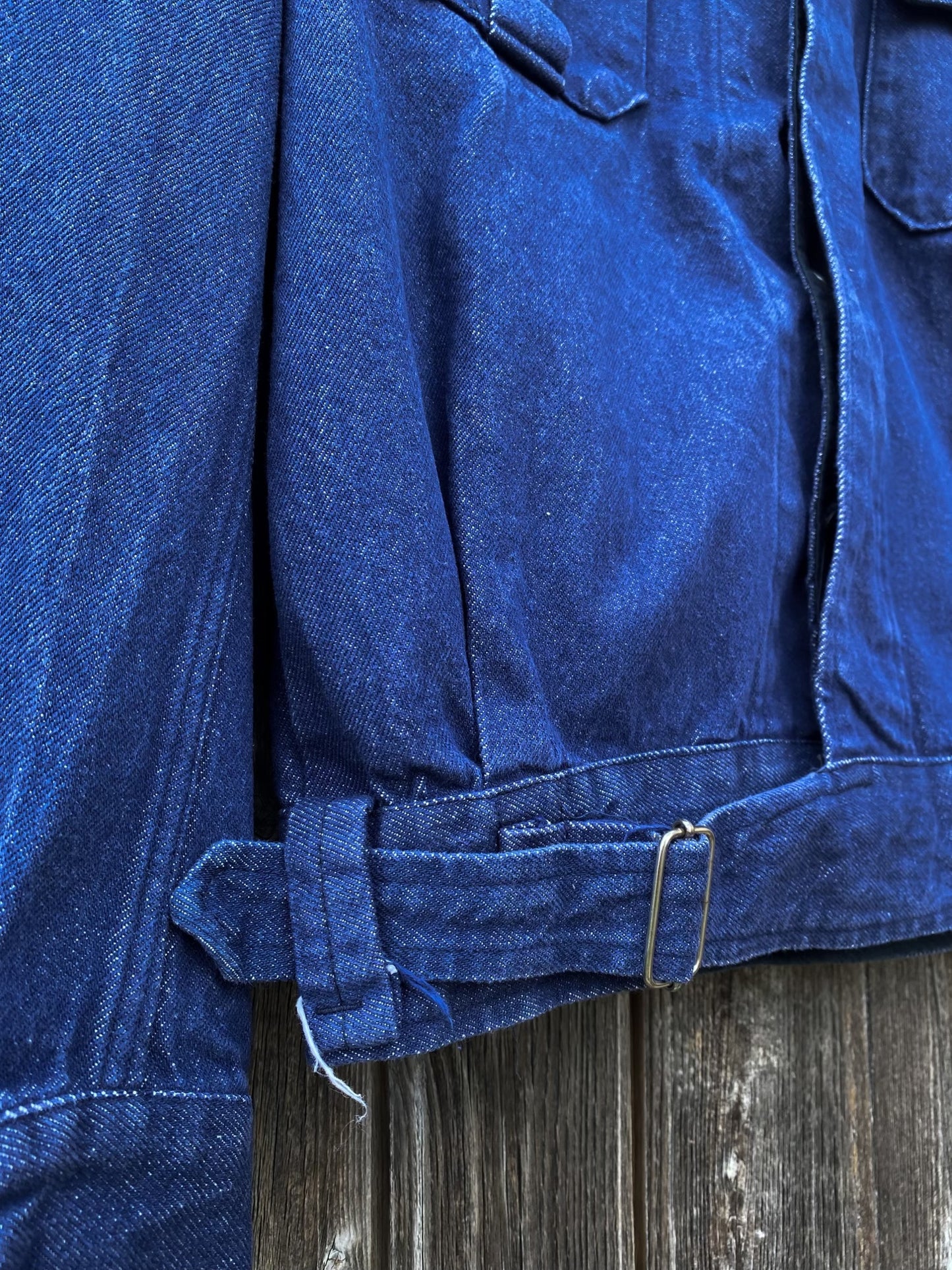 1970s Italian Army Denim Jacket, Size S to XL