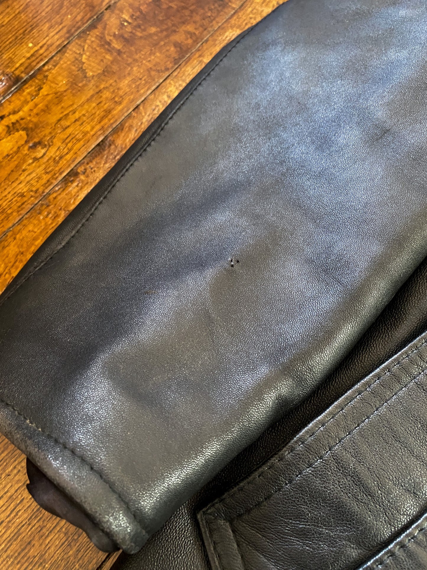 1970s « Le Corbusier » Black Leather Jacket, Size L