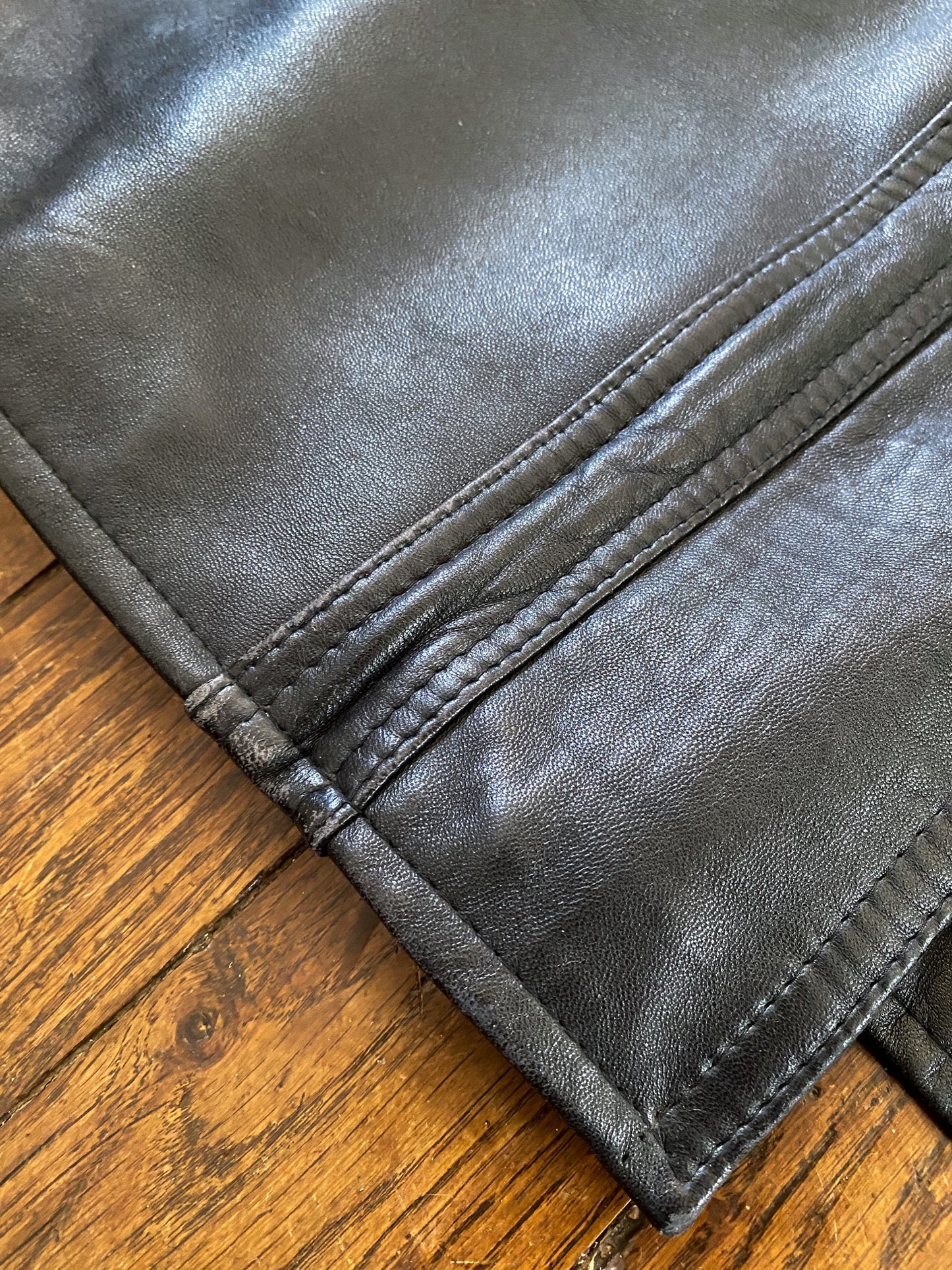 1970s « Le Corbusier » Black Leather Jacket, Size L