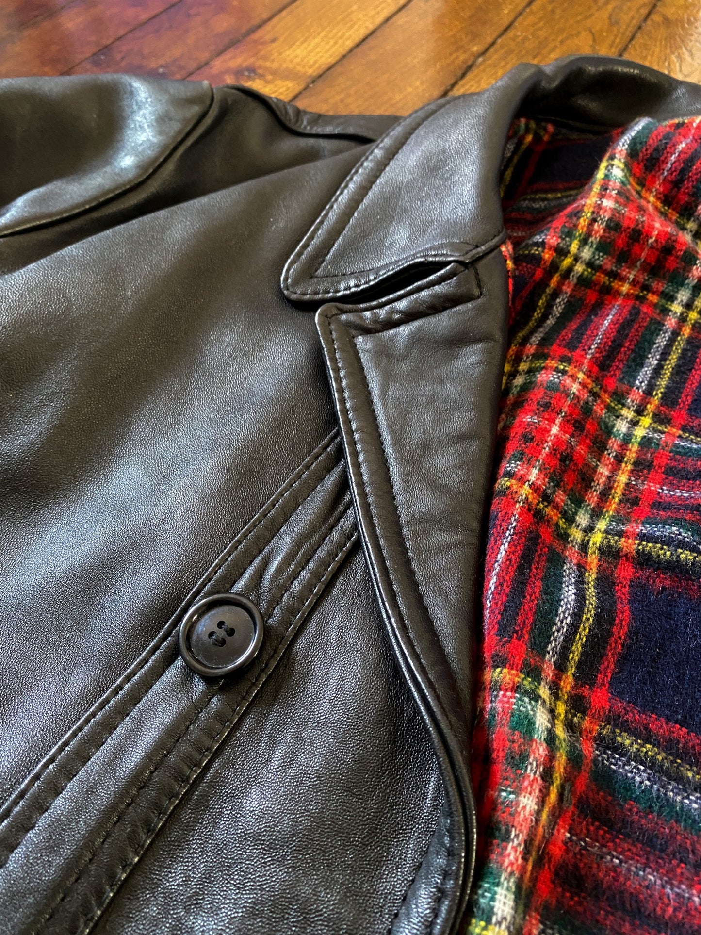 1970s « Le Corbusier » Black Leather Jacket, Size L