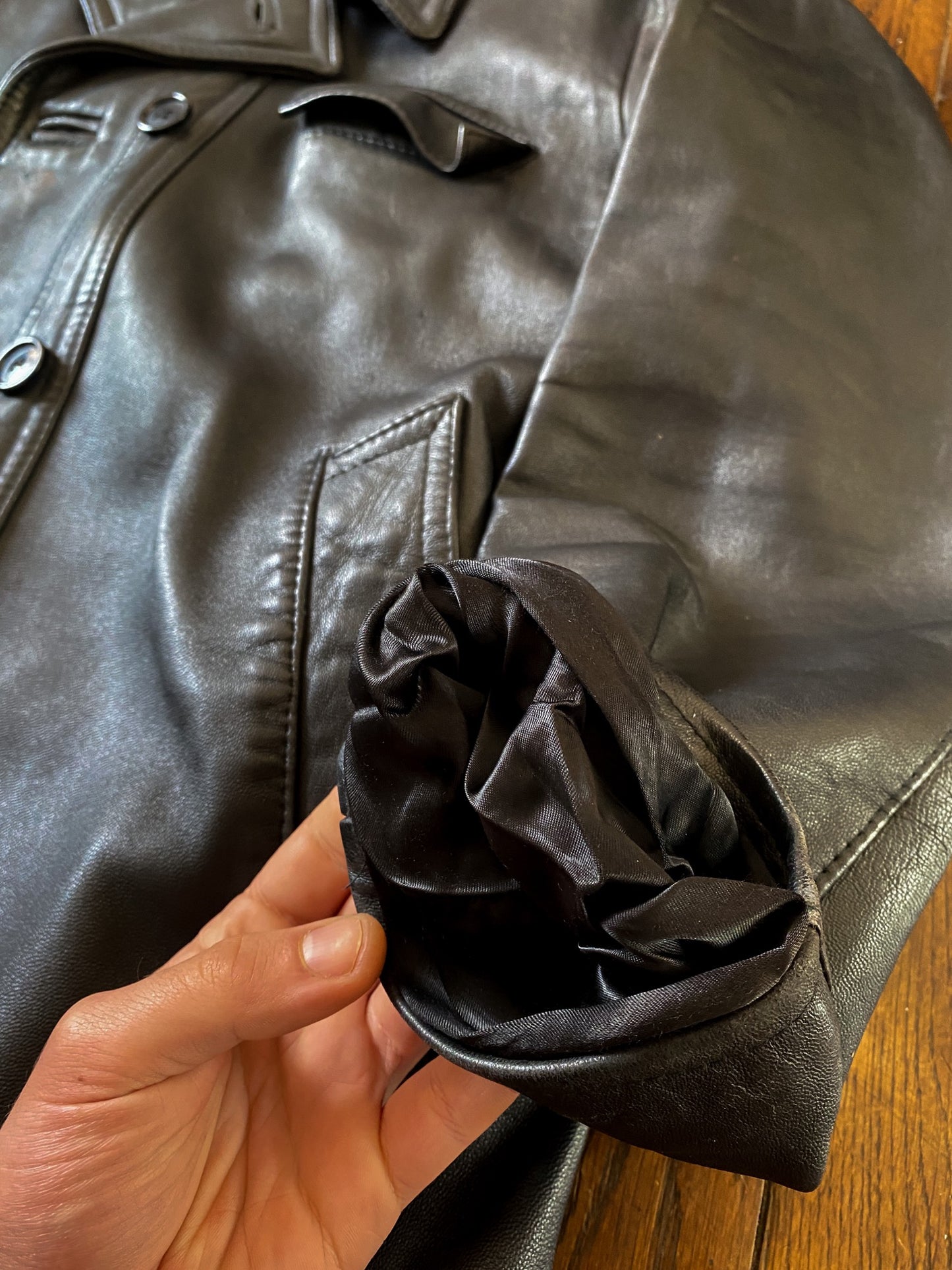 1970s « Le Corbusier » Black Leather Jacket, Size L