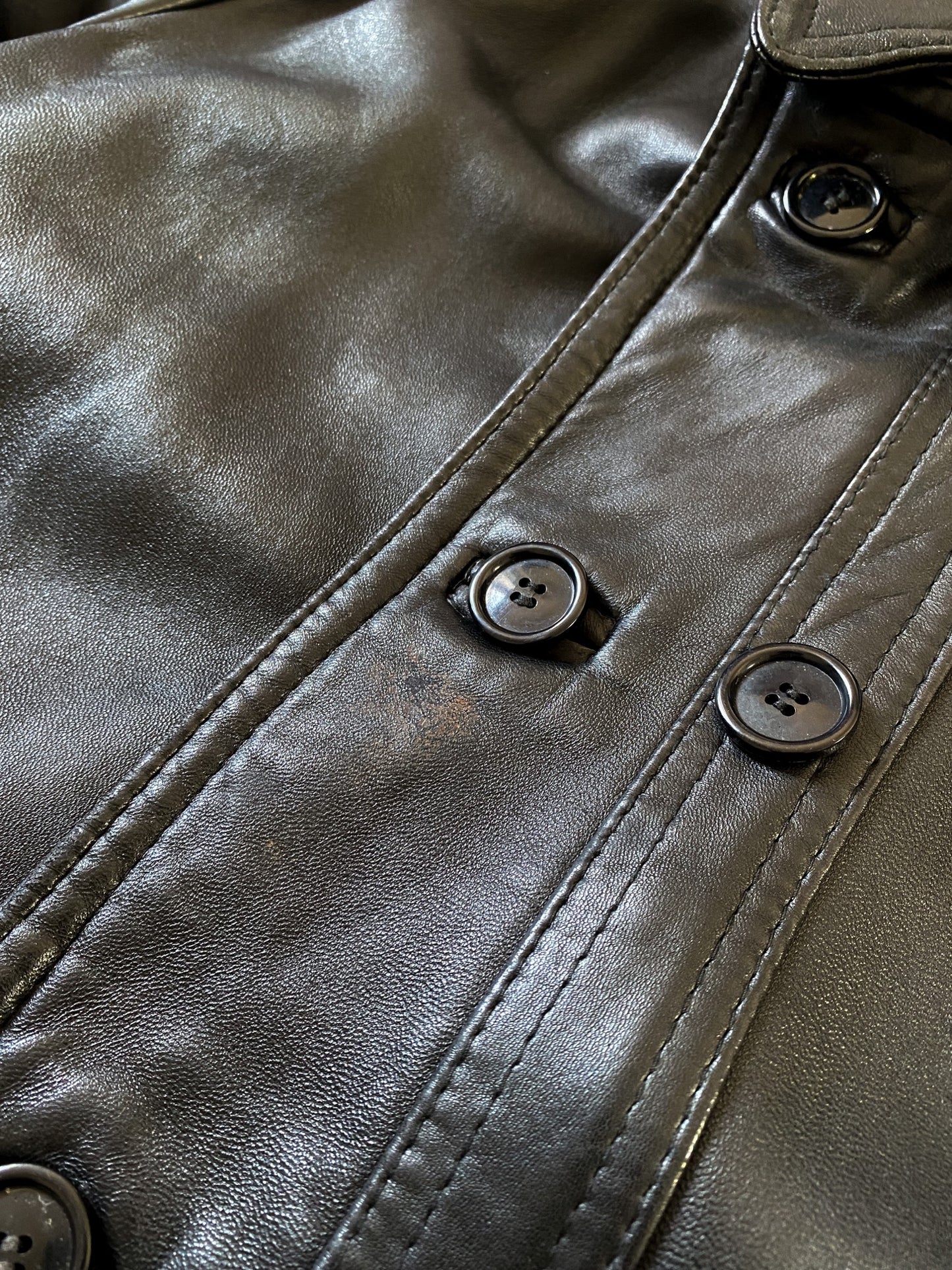 1970s « Le Corbusier » Black Leather Jacket, Size L