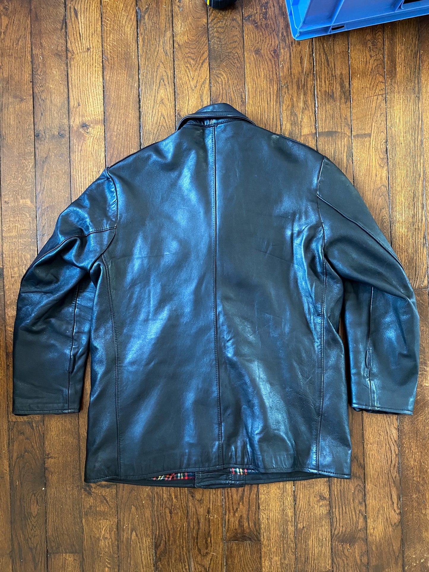 1970s « Le Corbusier » Black Leather Jacket, Size L