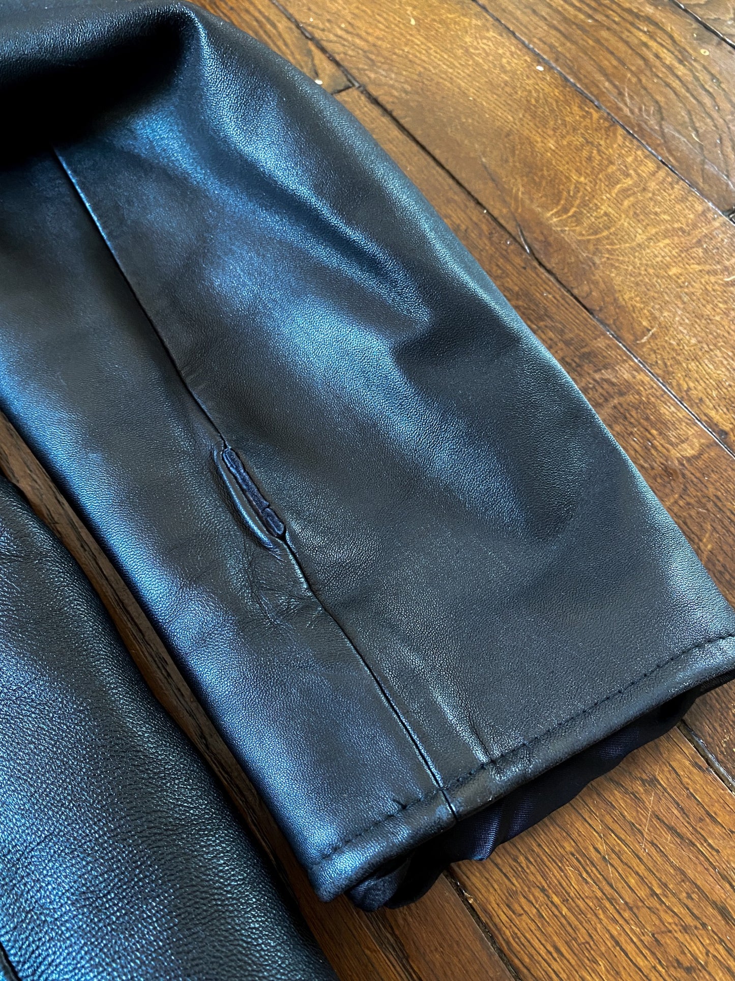 1970s « Le Corbusier » Black Leather Jacket, Size L