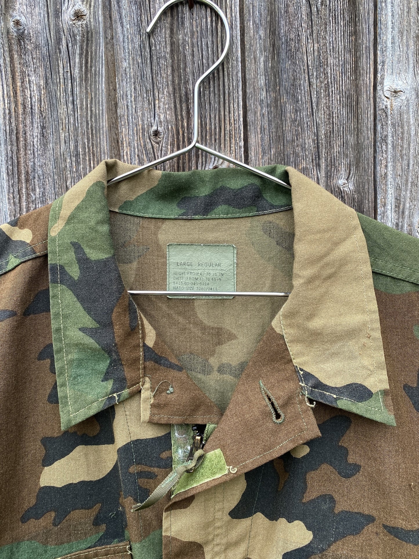 1990s US Army Field Jacket, Woodland Camo, Size L