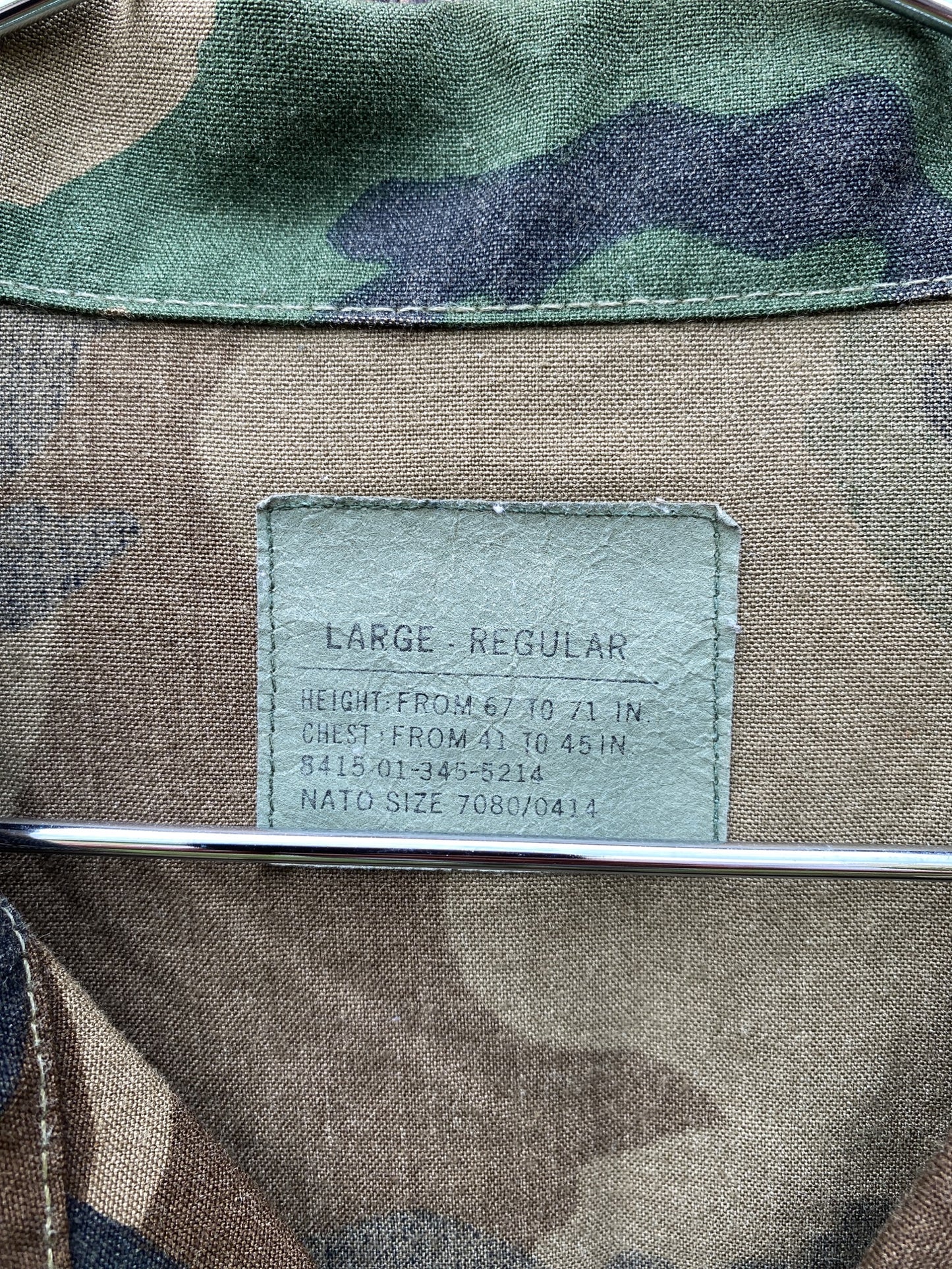 1990s US Army Field Jacket, Woodland Camo, Size L