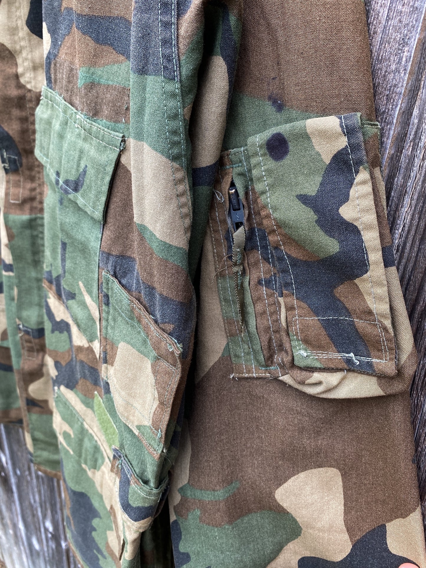 1990s US Army Field Jacket, Woodland Camo, Size L